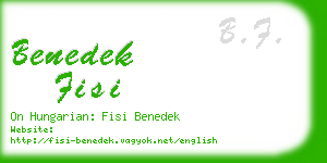 benedek fisi business card